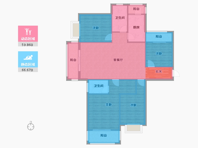 河南省-郑州市-九龙新城3号楼144m²-115.29-户型库-动静分区