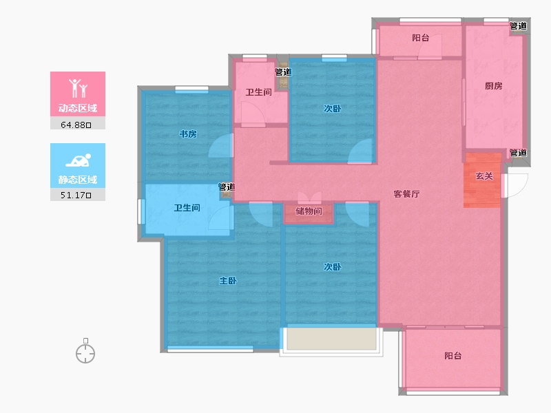 河南省-郑州市-金地格林小城三期高层36号楼,49133m²-106.40-户型库-动静分区