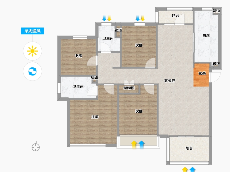 河南省-郑州市-金地格林小城三期高层36号楼,49133m²-106.40-户型库-采光通风