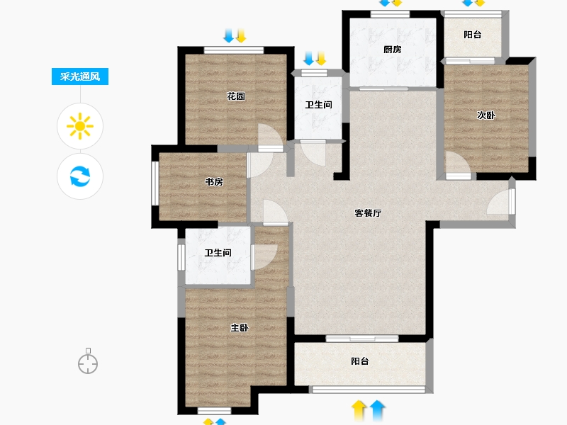 湖南省-长沙市-长房星珑湾8号楼,9号楼建面140㎡-112.00-户型库-采光通风