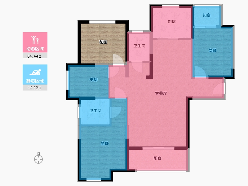 湖南省-长沙市-长房星珑湾8号楼,9号楼建面140㎡-112.00-户型库-动静分区