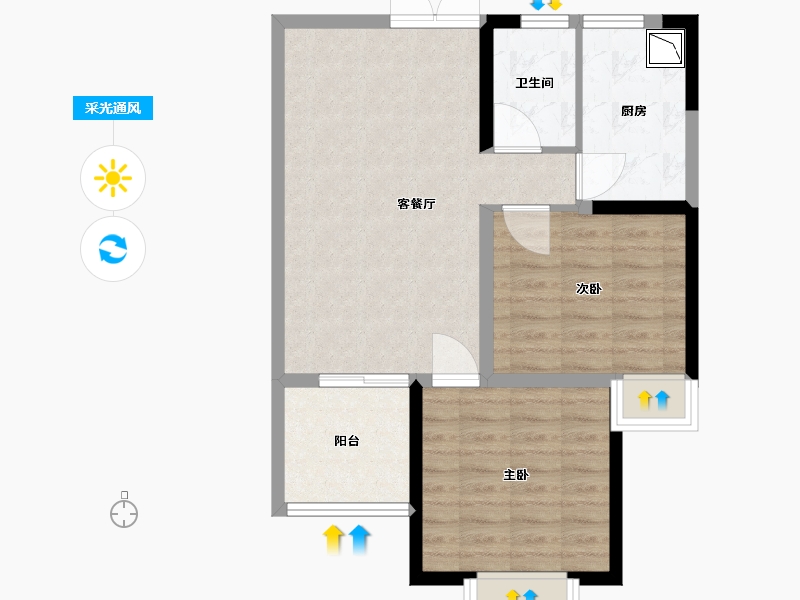 湖南省-长沙市-长房星珑湾17号楼,18号楼,15栋,16栋建面82㎡-65.60-户型库-采光通风