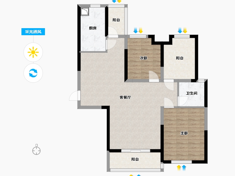 湖南省-长沙市-长房星珑湾8号楼,9号楼建面120㎡-96.00-户型库-采光通风