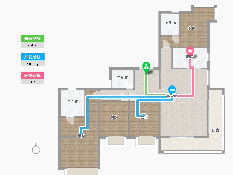 湖南省-长沙市-长沙融创城建面176㎡-132.45-户型库-动静线