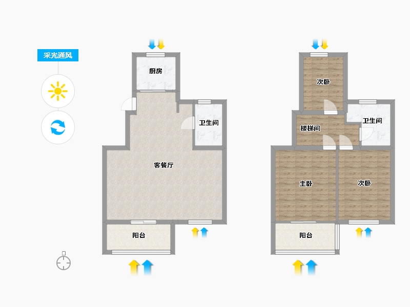 江苏省-南京市-东骏名府10幢132m²-105.01-户型库-采光通风