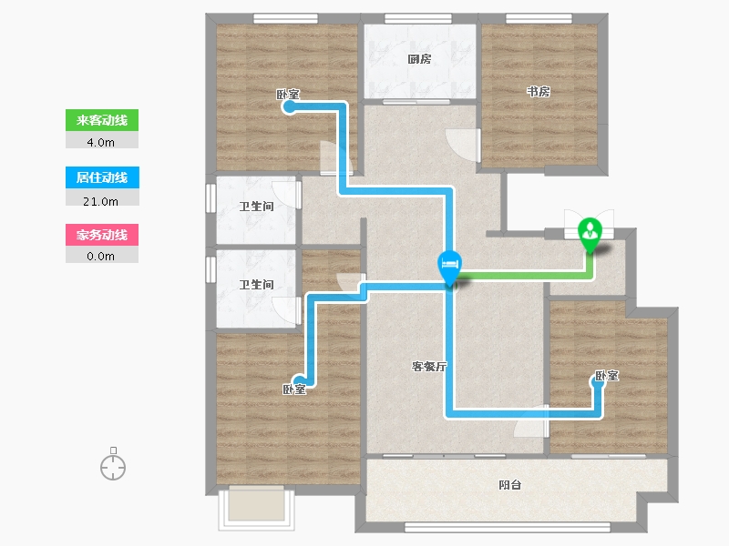 江苏省-南京市-三巽和悦澜庭130㎡-104.00-户型库-动静线