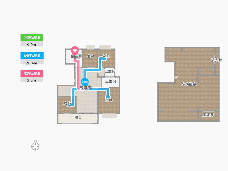 江苏省-南京市-平澜府3幢,10幢C1底跃250㎡户型-409.99-户型库-动静线