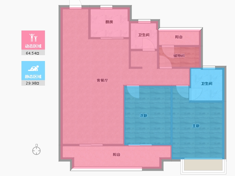 湖南省-长沙市-湾田望江府建面118㎡-86.02-户型库-动静分区