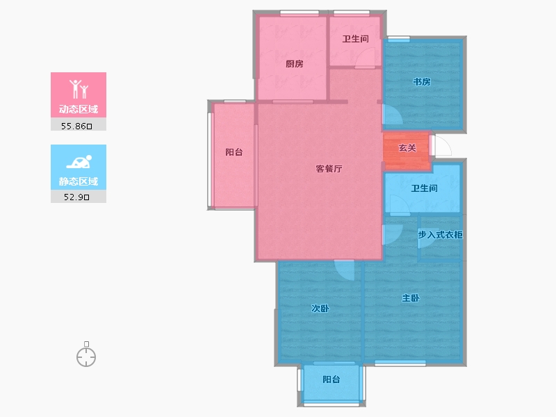 河南省-郑州市-绿城明月江南二期1号楼,二期2号楼,二期3号楼,1,2,3,4,-100.00-户型库-动静分区