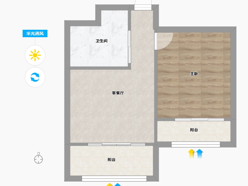 天津-天津市-红星紫御半岛2，3号楼,建面50m²-40.00-户型库-采光通风