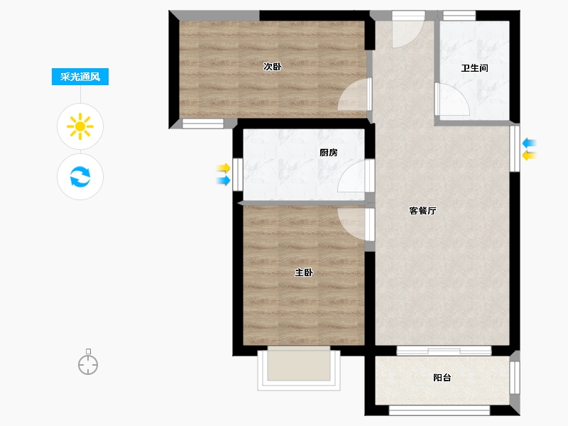 天津-天津市-恒大花溪小镇2号楼,6号楼,10号楼,11号楼,17号楼,21号楼,23号楼-56.52-户型库-采光通风