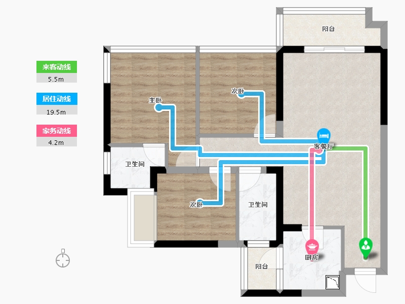 四川省-成都市-隆鑫印象东方2号楼92m²-71.93-户型库-动静线