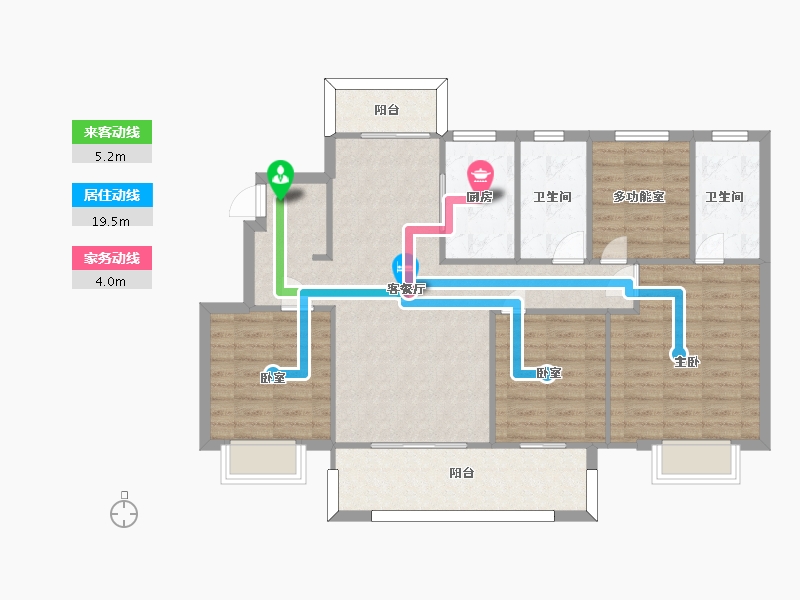 江苏省-南京市-固城湖金茂逸墅茗园14，15幢128㎡洋房-102.99-户型库-动静线