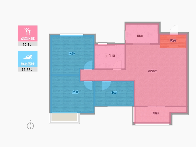 河南省-郑州市-绿城明月江南二期2号楼,1,2,5,7105m²-84.00-户型库-动静分区