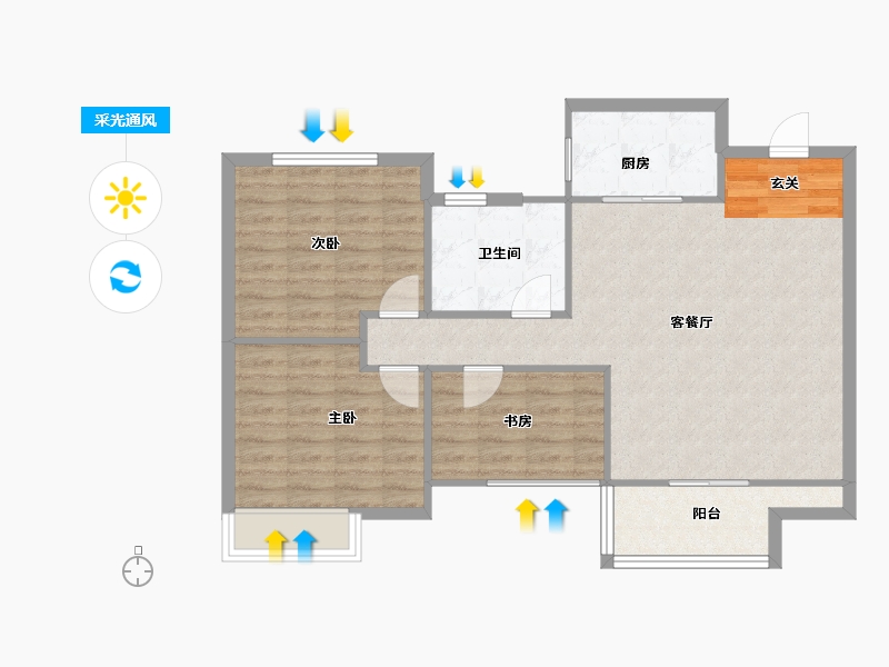 河南省-郑州市-绿城明月江南二期2号楼,1,2,5,7105m²-84.00-户型库-采光通风