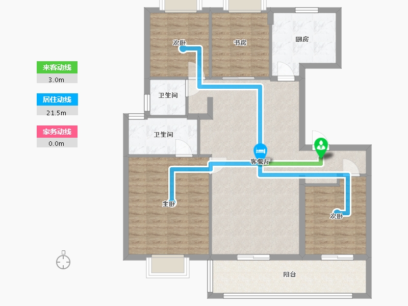 江苏省-南京市-平澜府4幢,7幢136㎡户型-109.00-户型库-动静线