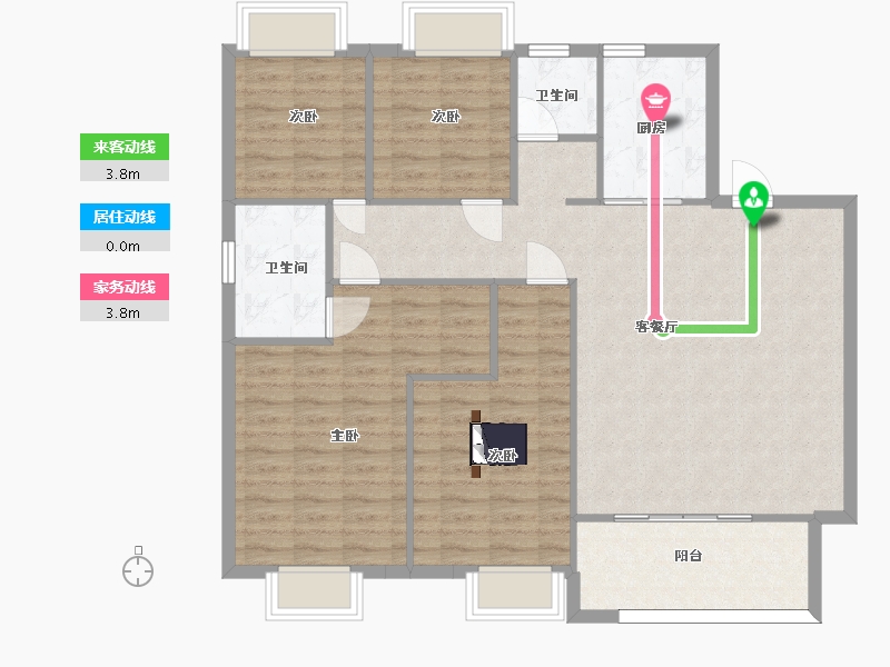 江苏省-南京市-建发央誉140㎡-111.99-户型库-动静线