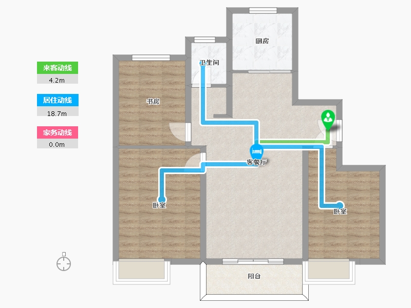 江苏省-南京市-东方公馆110m²-87.99-户型库-动静线