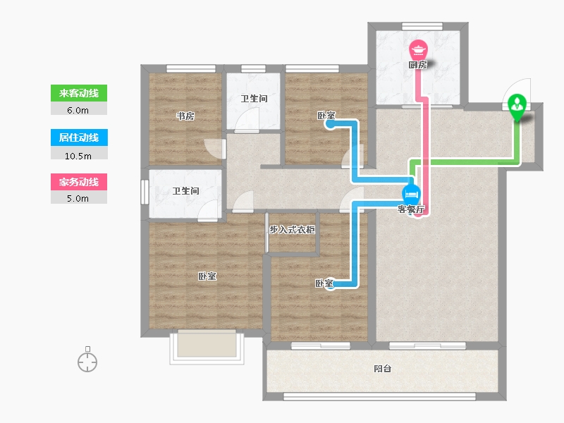 江苏省-南京市-佳兆业悦峰府9幢125㎡-99.88-户型库-动静线