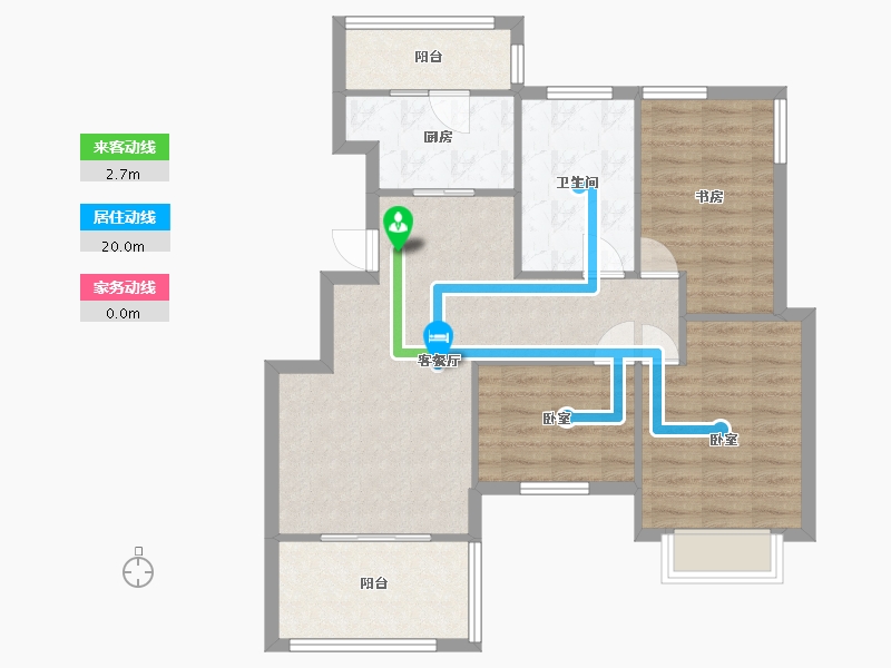 江苏省-南京市-橡树城春熙苑42，43幢Gb102m²-81.00-户型库-动静线