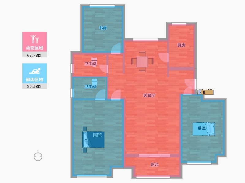 山东省-青岛市-中海樘院北区7号楼A1137m²-108.97-户型库-动静分区