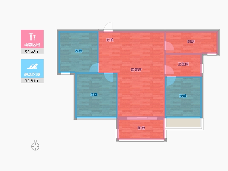 河南省-郑州市-公园世家39栋7m²-77.50-户型库-动静分区