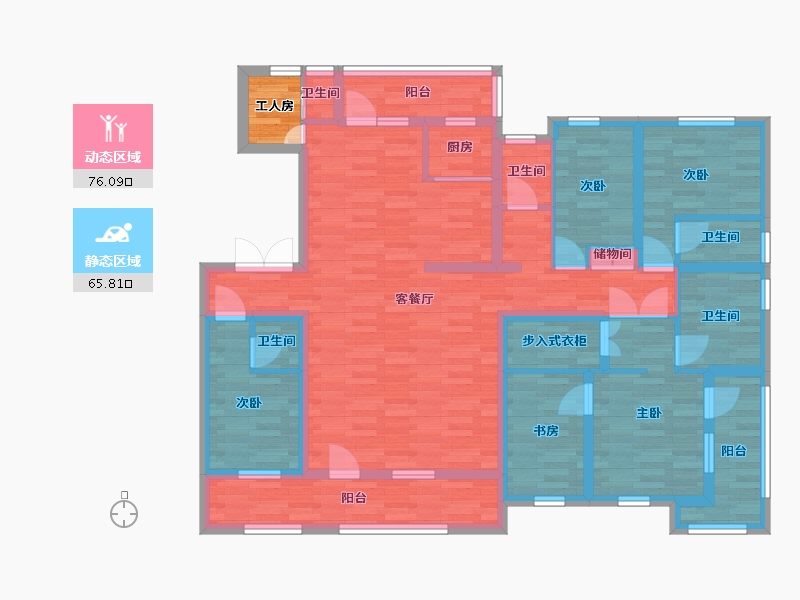 山东省-青岛市-皇骐怡云水岸3，9，20号楼157m²-126.14-户型库-动静分区