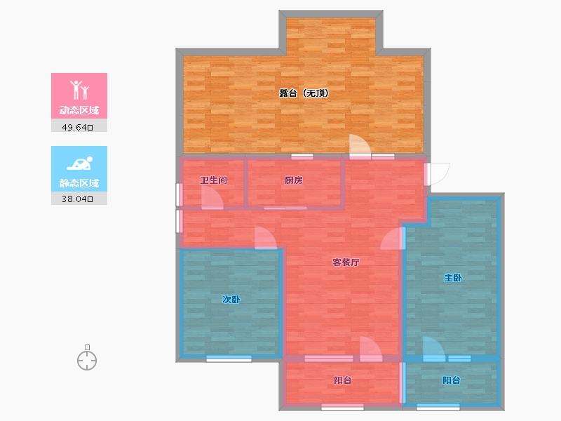 山东省-青岛市-联谊枫林小镇39号楼96m²-111.00-户型库-动静分区