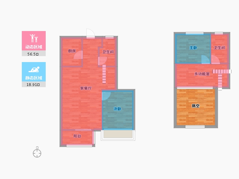 河南省-郑州市-融侨悦澜庭北院7号楼84m²-78.77-户型库-动静分区