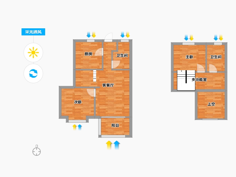 河南省-郑州市-融侨悦澜庭1号楼,2号楼,5号楼85m²-75.03-户型库-采光通风