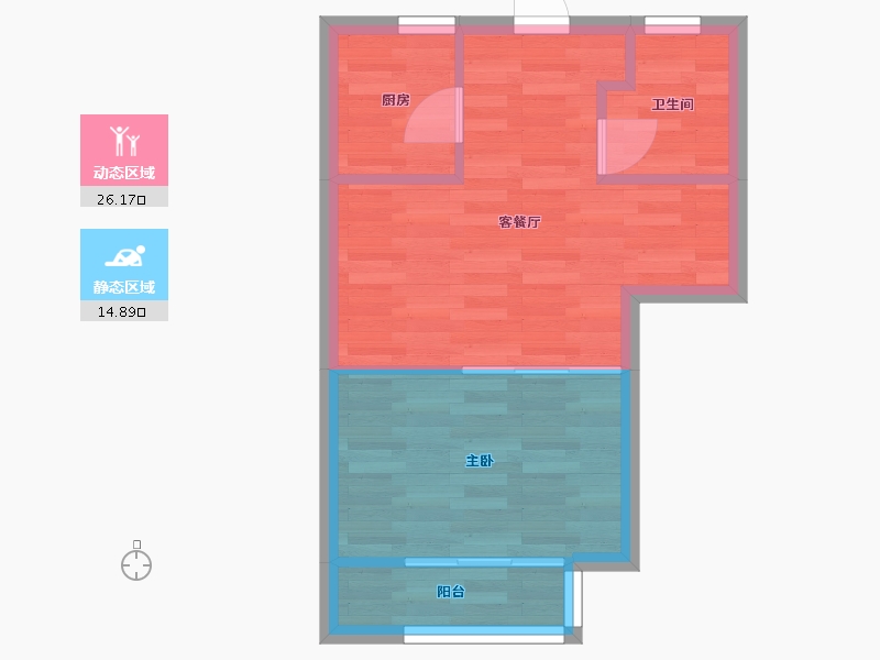 河南省-郑州市-融侨悦澜庭46m²-36.80-户型库-动静分区