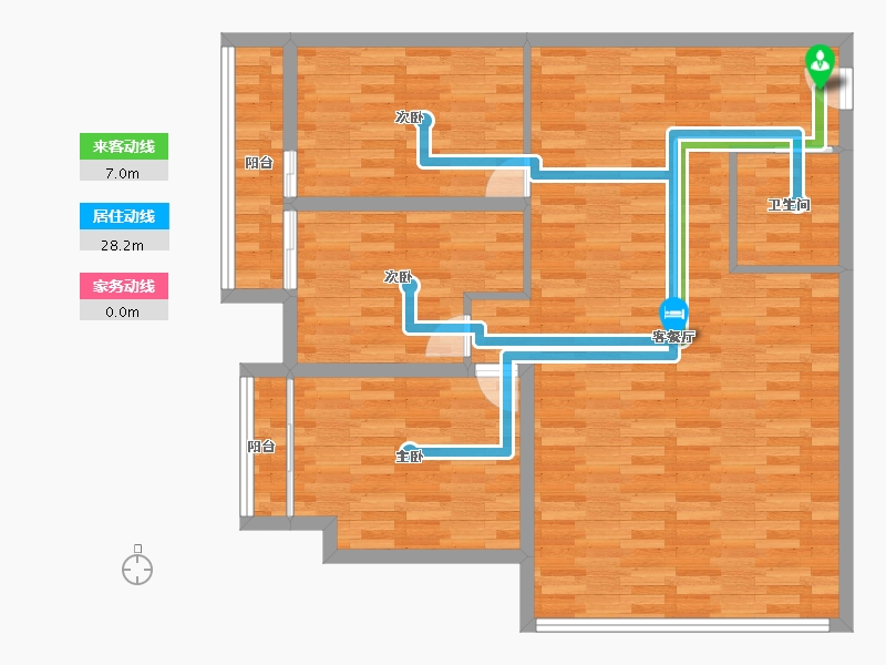 河南省-郑州市-铭都国际1号楼119m²-98.19-户型库-动静线