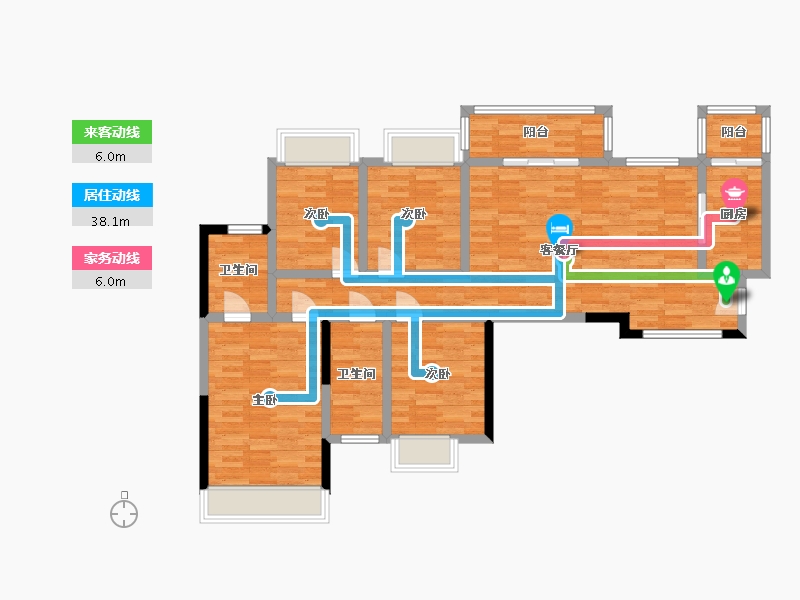 四川省-成都市-空港云尚建面113m2-104.38-户型库-动静线