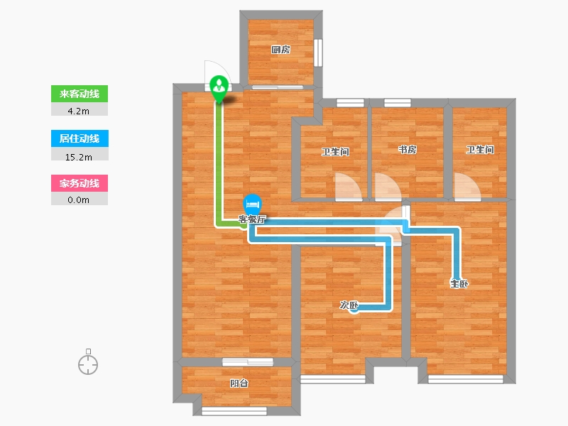 山东省-青岛市-万科金域华府25号楼,21号楼97m²-78.30-户型库-动静线