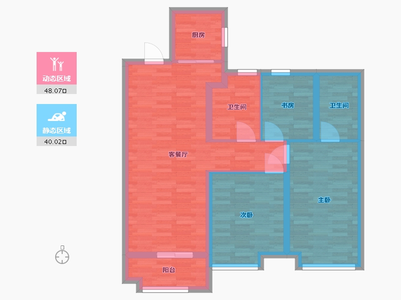 山东省-青岛市-万科金域华府25号楼,21号楼97m²-78.30-户型库-动静分区