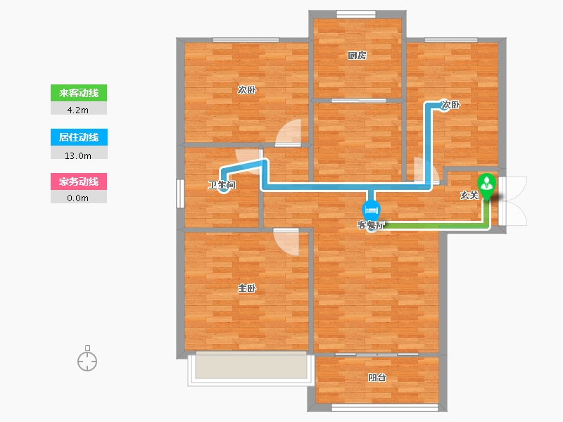 河南省-郑州市-公园世家5栋112m²-89.60-户型库-动静线