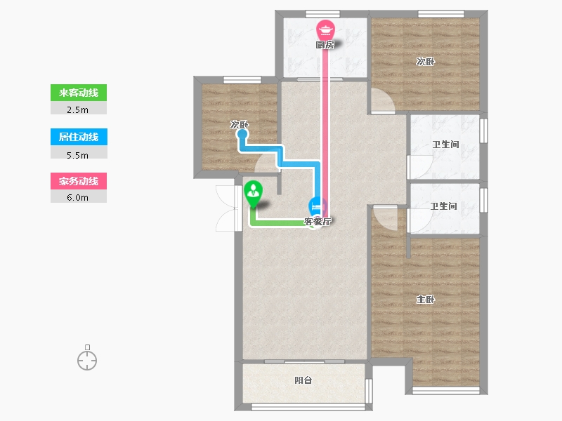 河南省-郑州市-招商天地华府120m²-95.99-户型库-动静线