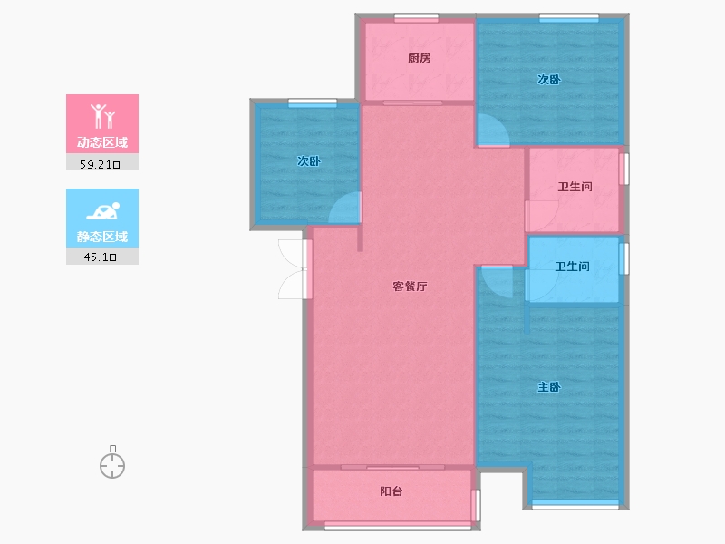 河南省-郑州市-招商天地华府120m²-95.99-户型库-动静分区