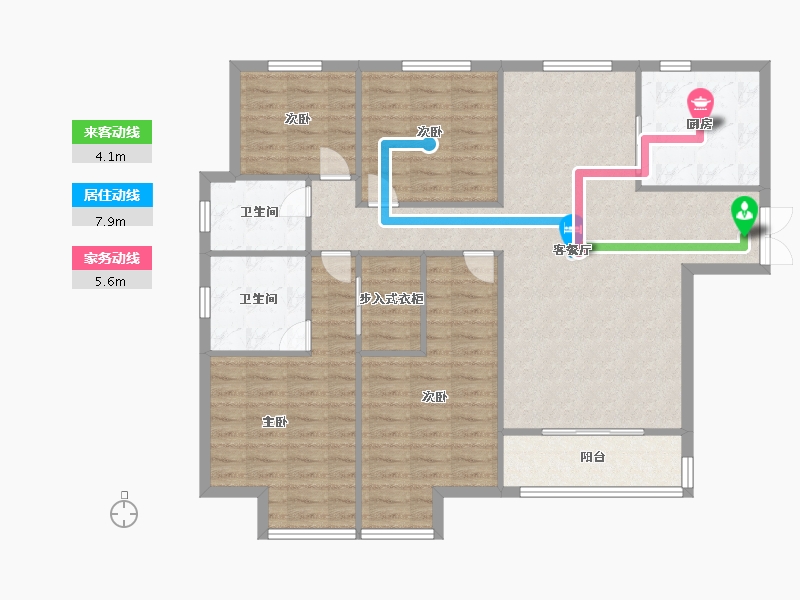 河南省-郑州市-招商天地华府141m²-112.80-户型库-动静线