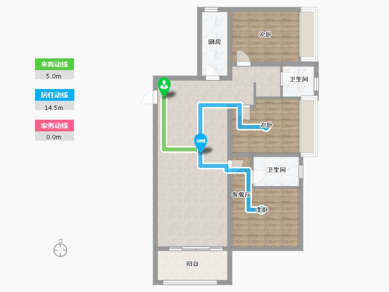 河南省-郑州市-亚星金运外滩132m²-103.16-户型库-动静线