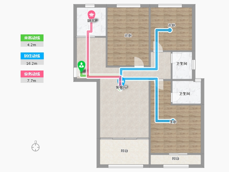 河南省-郑州市-亚星金运外滩121m²-96.80-户型库-动静线