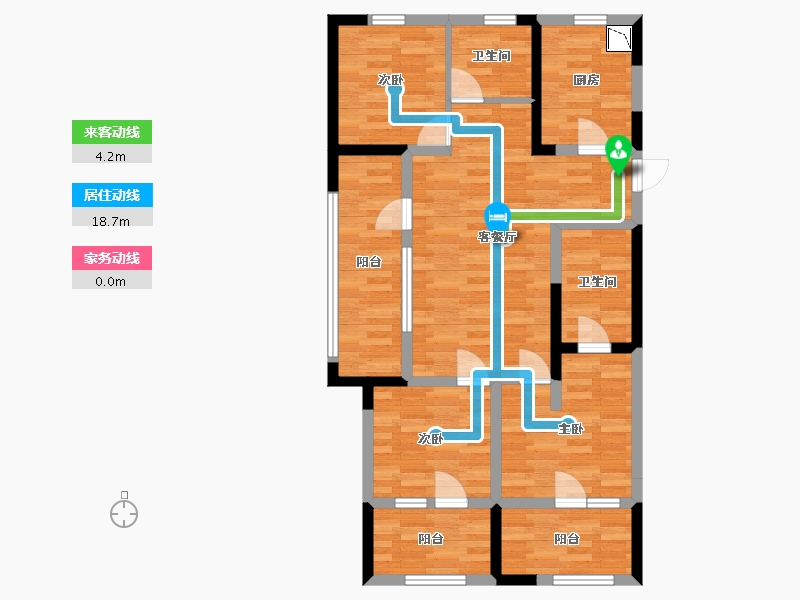 山东省-青岛市-龙湖上合壹号1号楼B89m²-85.18-户型库-动静线