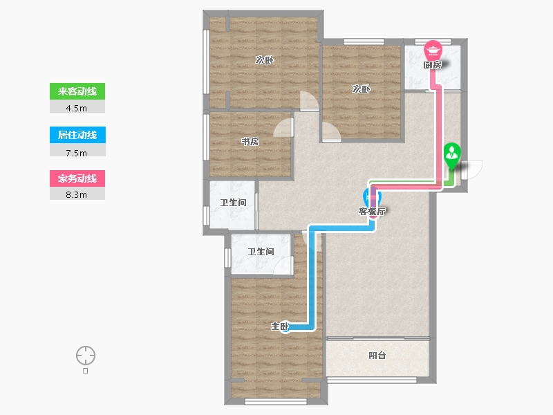 河南省-郑州市-亚星金运外滩138m²-110.40-户型库-动静线