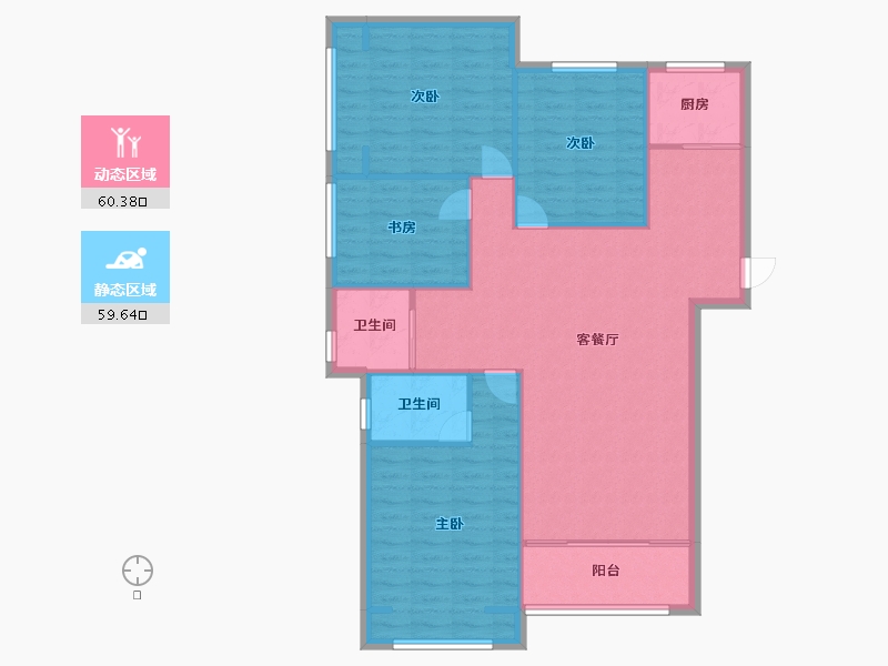 河南省-郑州市-亚星金运外滩138m²-110.40-户型库-动静分区