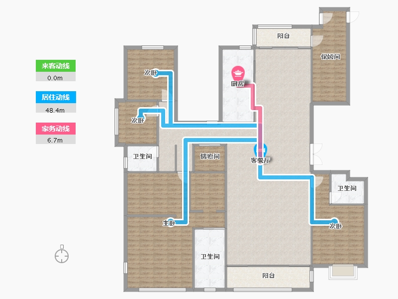 河南省-郑州市-亚星观邸5号楼288m²-230.40-户型库-动静线