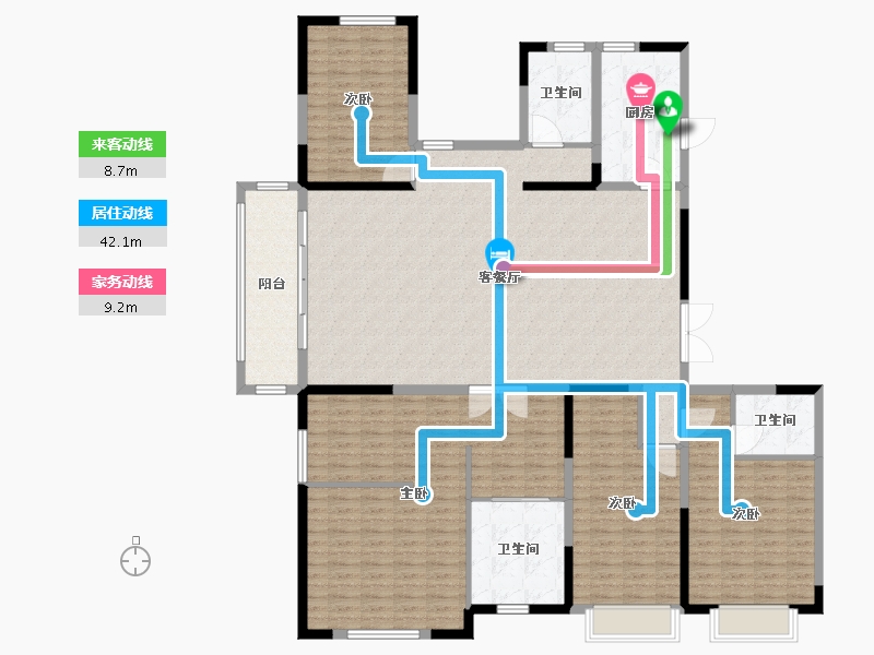 河南省-郑州市-亚星观邸4号楼241m²-192.81-户型库-动静线