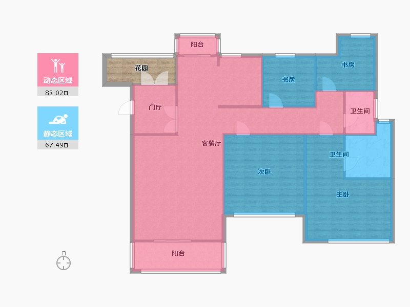 山东省-青岛市-奥润熙湖华府24号楼179m²-144.31-户型库-动静分区