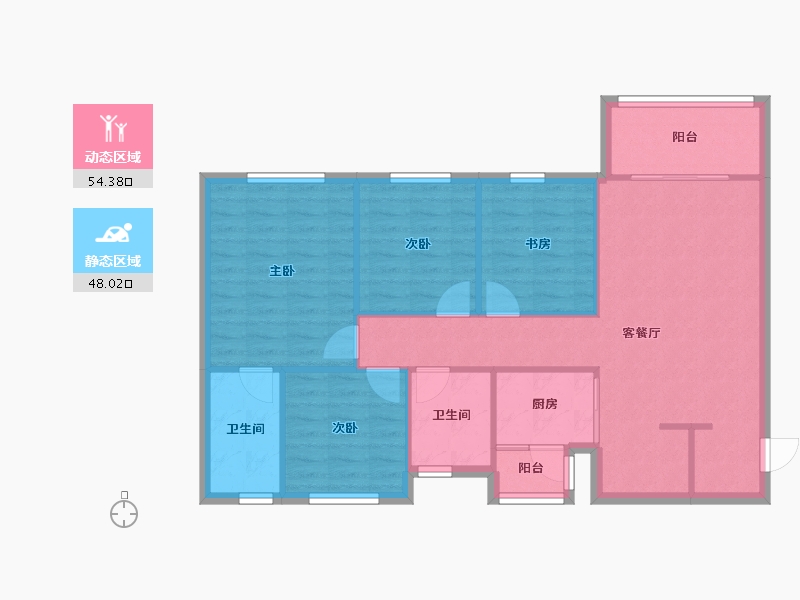 四川省-成都市-光谷云著2号楼121m²-93.03-户型库-动静分区