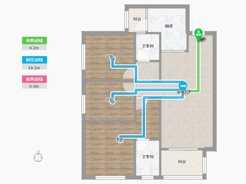 四川省-成都市-光谷云著3号楼103m²-76.06-户型库-动静线