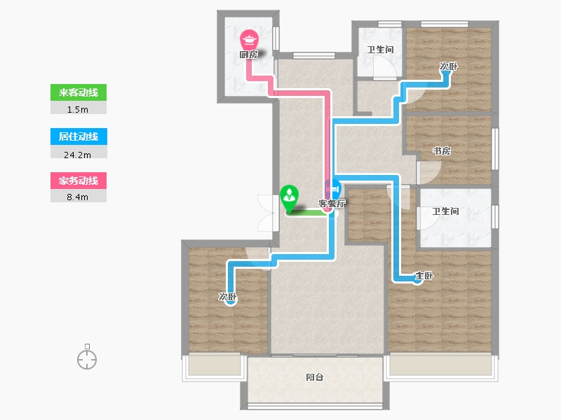 河南省-郑州市-郑州华侨城7,12,8,9,10,13号楼143m²-114.40-户型库-动静线